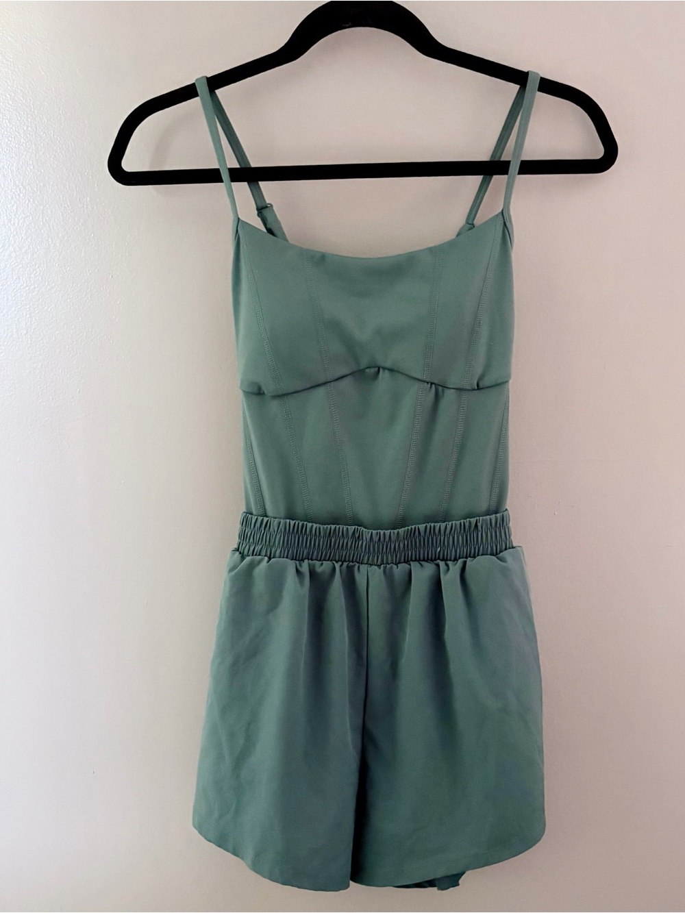 PINK Victoria's Secret Sage Green Active Romper One Piece Shorts